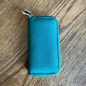 Teal Leather Key Holder